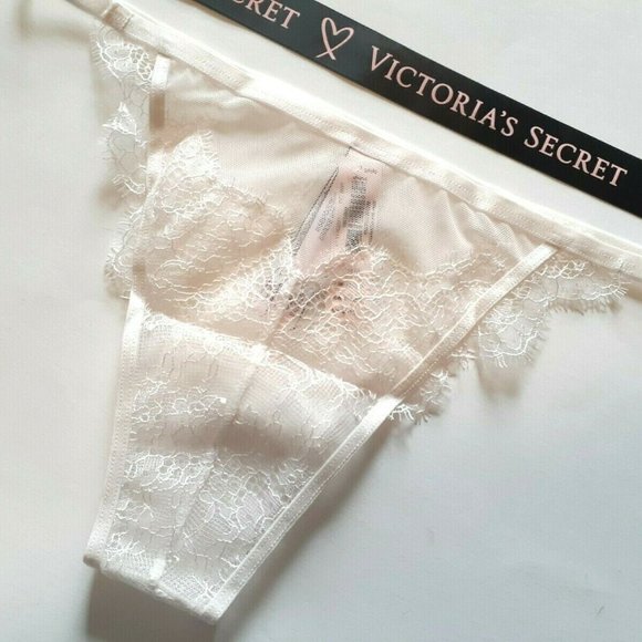 Victorias Secret Floral Motif BEAD White ITSY Mesh - Picture 7 of 9